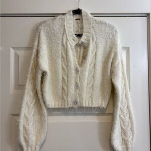 Free People Cable Knit Cardigan